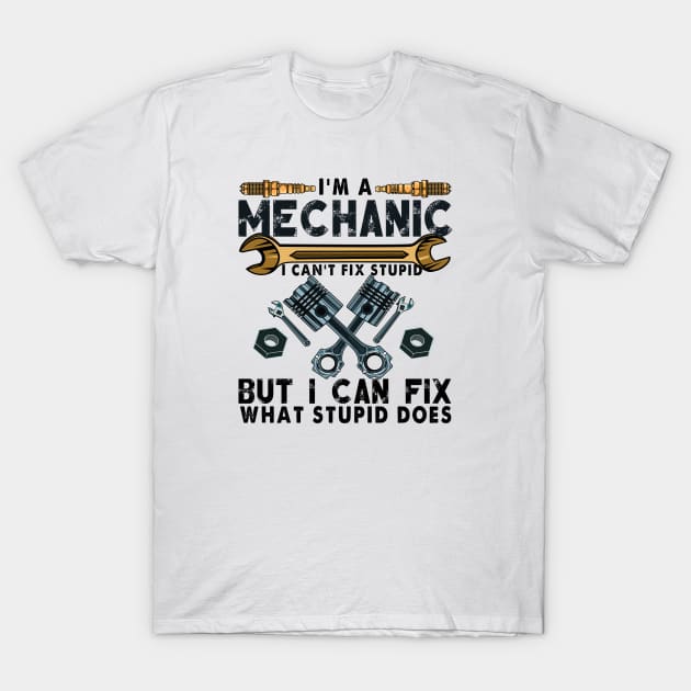 Funny Mechanic For Men Dad Car Auto Diesel Automobile Garage T-Shirt by The Design Catalyst